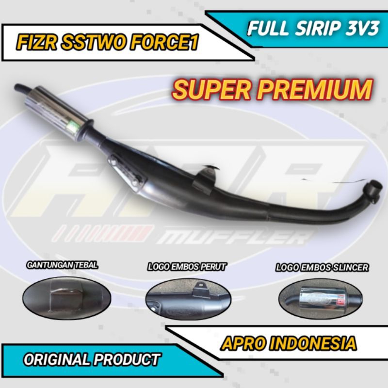 FIZ R KNALPOT TIPE FUL SIRIP 3V3 PNP UNTUK MOTOR FIZ R FI FORCE1 FIZ ALFA ZIGMA