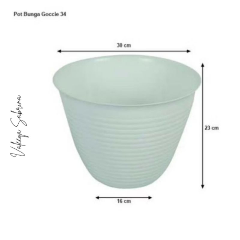 Pot bunga goccie 34 putih / pot tawon jumbo 34