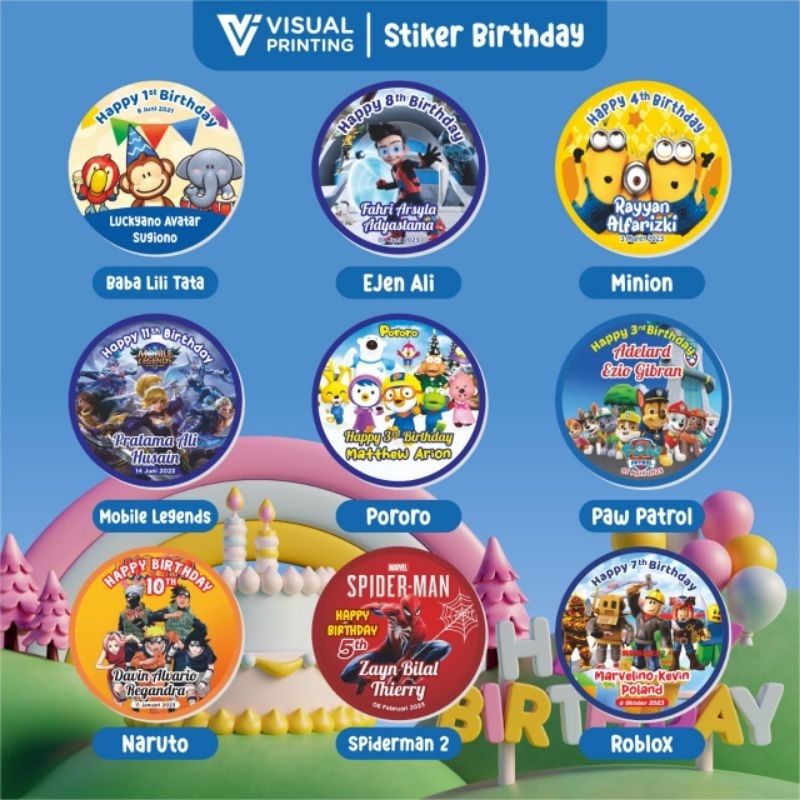 

STIKER ULTAH Anak Cowo Custom Nama dan Foto