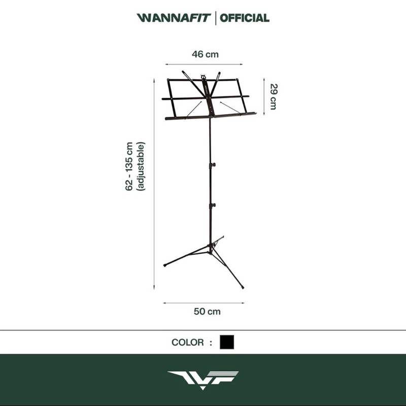 

WANNAFIT STAND PARTITUR || Pembatas buku not lagu lirik stand holder penahan buku tripod musik music academy