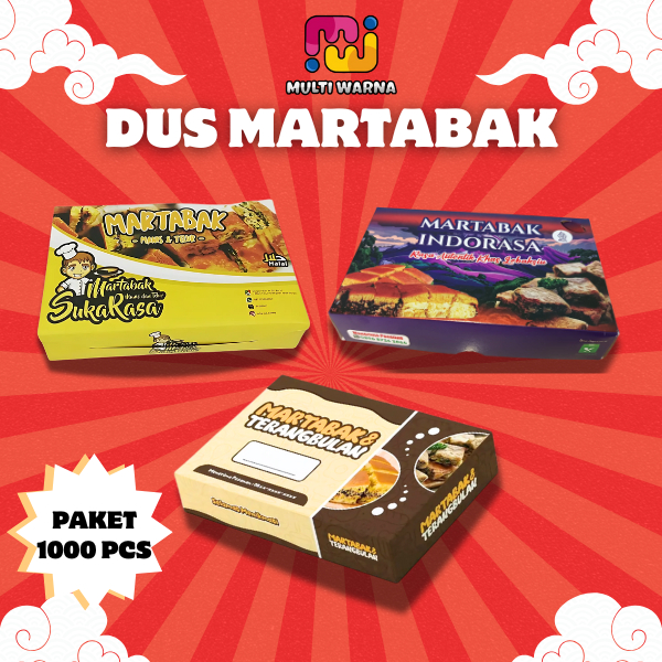 

(Paket 1000 pcs) Dus Box Martabak Telur & Manis / box Martabak / Duplek 310 gsm Custom