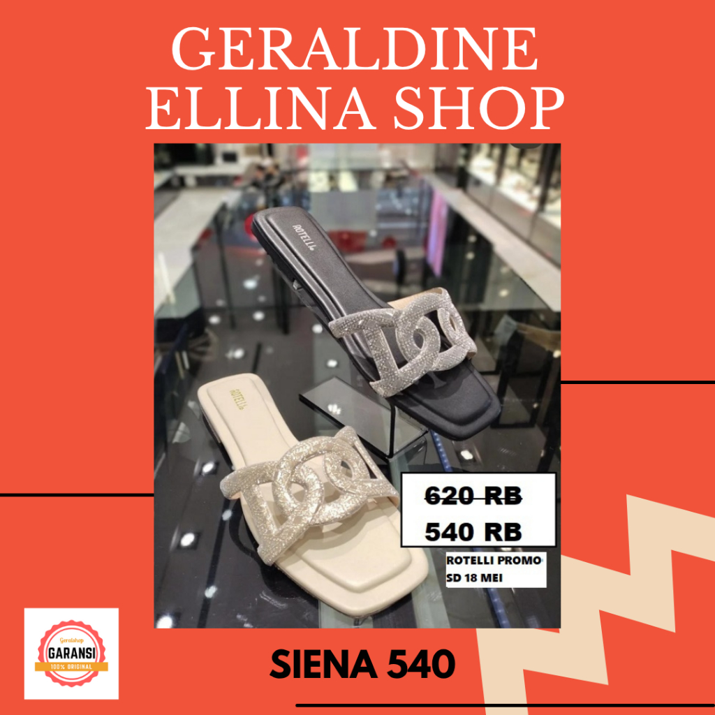 Sandal flat wanita seri PEARL STRAP 412 Rotelli original SALE