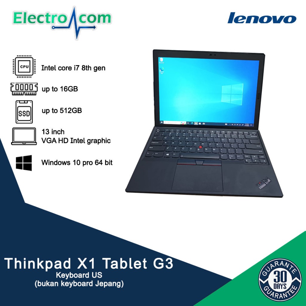 Laptop 2in1 Thinkpad X1 Tablet Gen3 i7 8th 16GB 512GB / Thinkpad X1 Tablet G3 i5