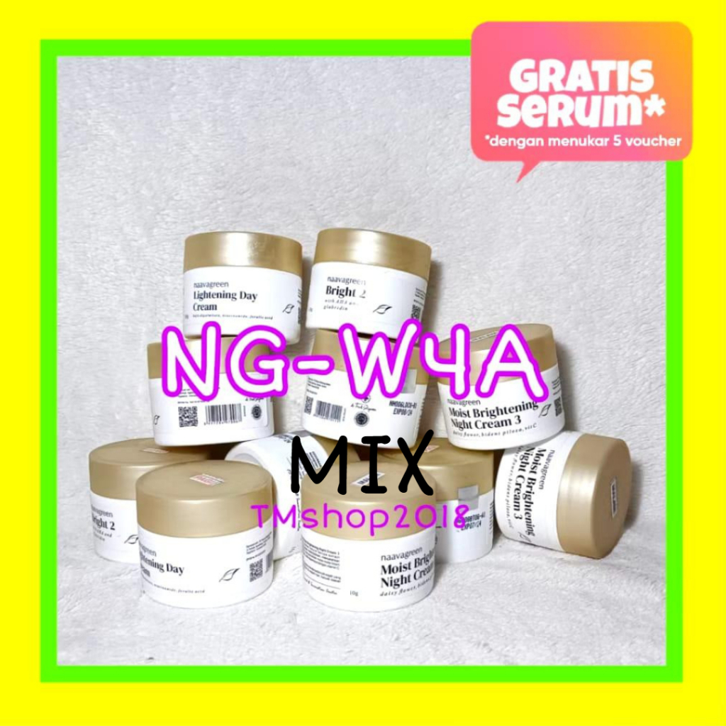 Krim Malam Naavagreen NG W4A MIX Whitening Night Cream 10 gram W4A by dr Fredi Setyawan Skincare Kri
