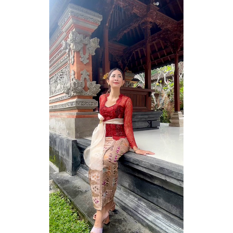 ONE SET KEBAYA MERAH BATA (KEBAYA WEDDING) (KEBAYA KUNDANGAN) (KEBAYA WISUDA) KEBAYA PAYET // KEBAYA