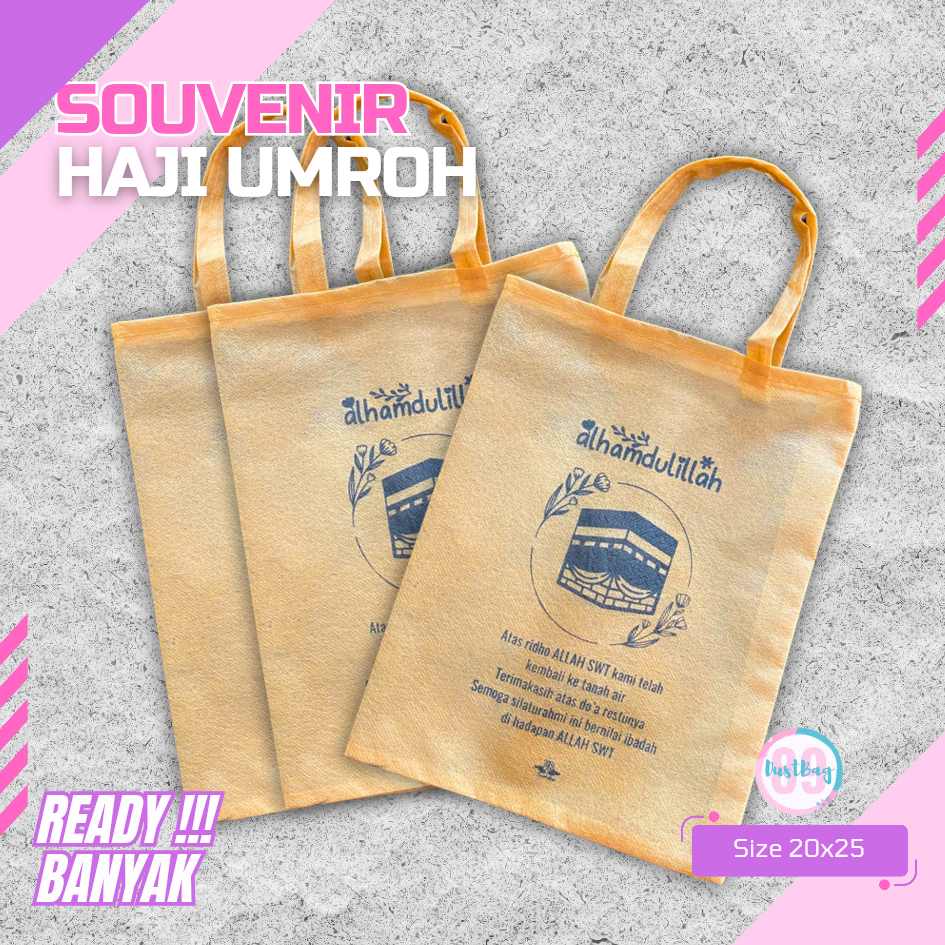 

SIAP KIRIM!!!SOUVENIR GOODIEBAG TAS BINGKISAN OLEH OLEH HAJI DAN UMROH MURAH READY STOK F 20X25