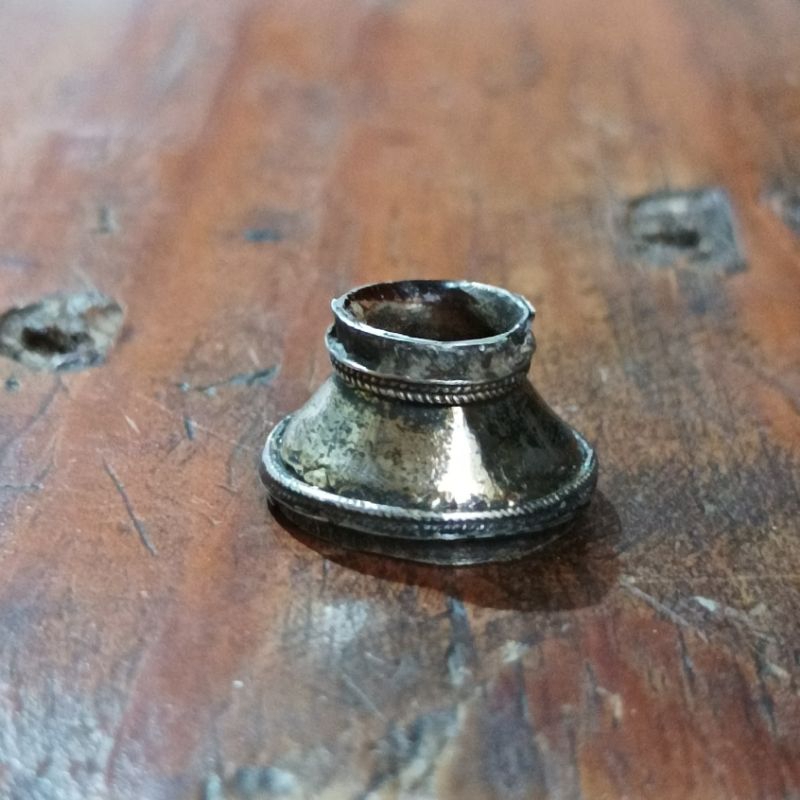 Mendak Perak Polos Lamen Kuno koleksi asesoris keris