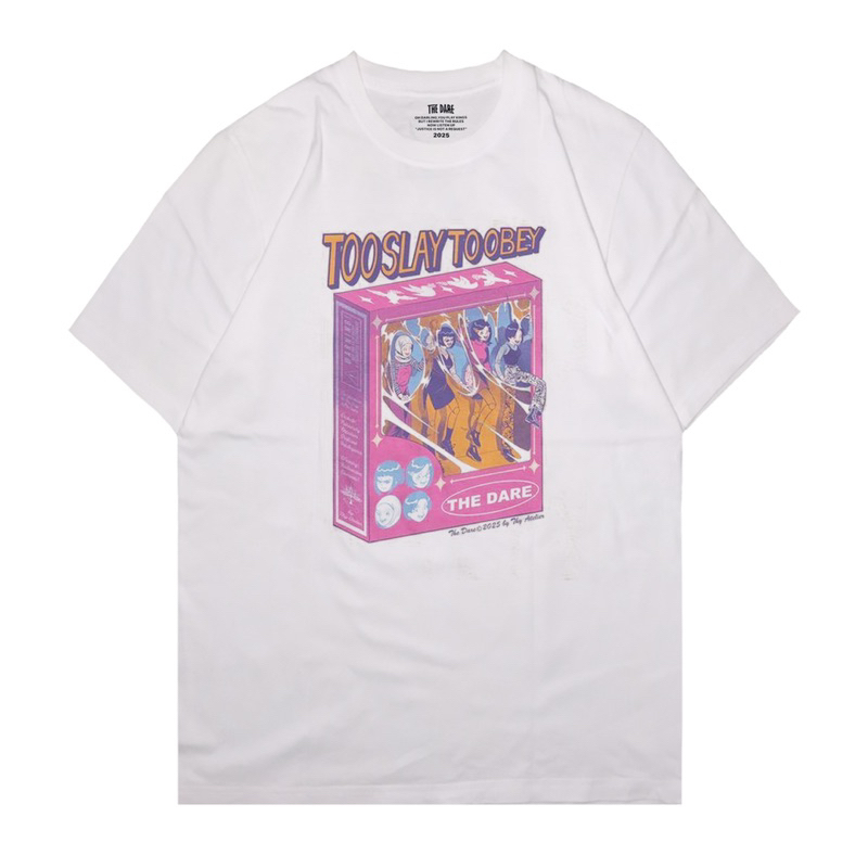 The Dare "Too Slay To Obey" Kaos Katun Putih S-XL