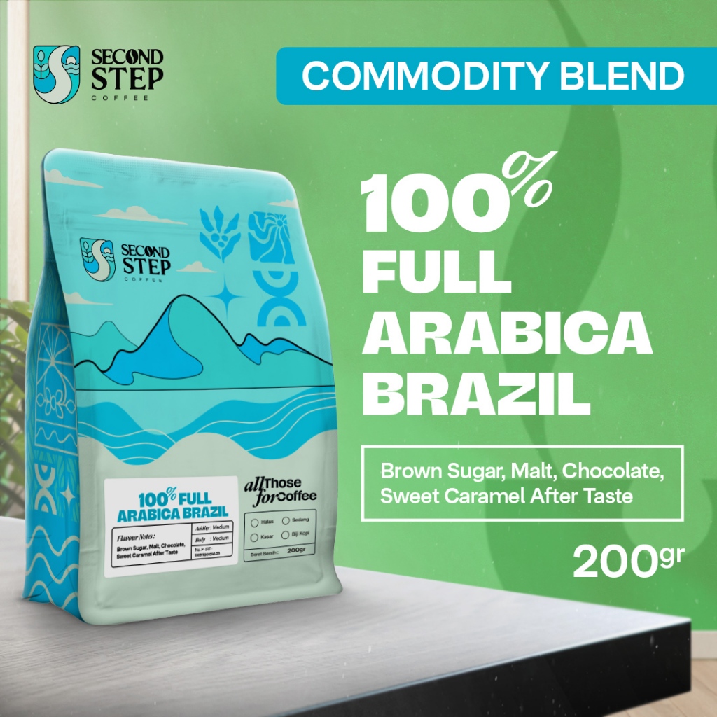 

BIJI KOPI ARABICA BRAZIL 200GR Espresso Coffe Based By Second Step Coffee Roastery