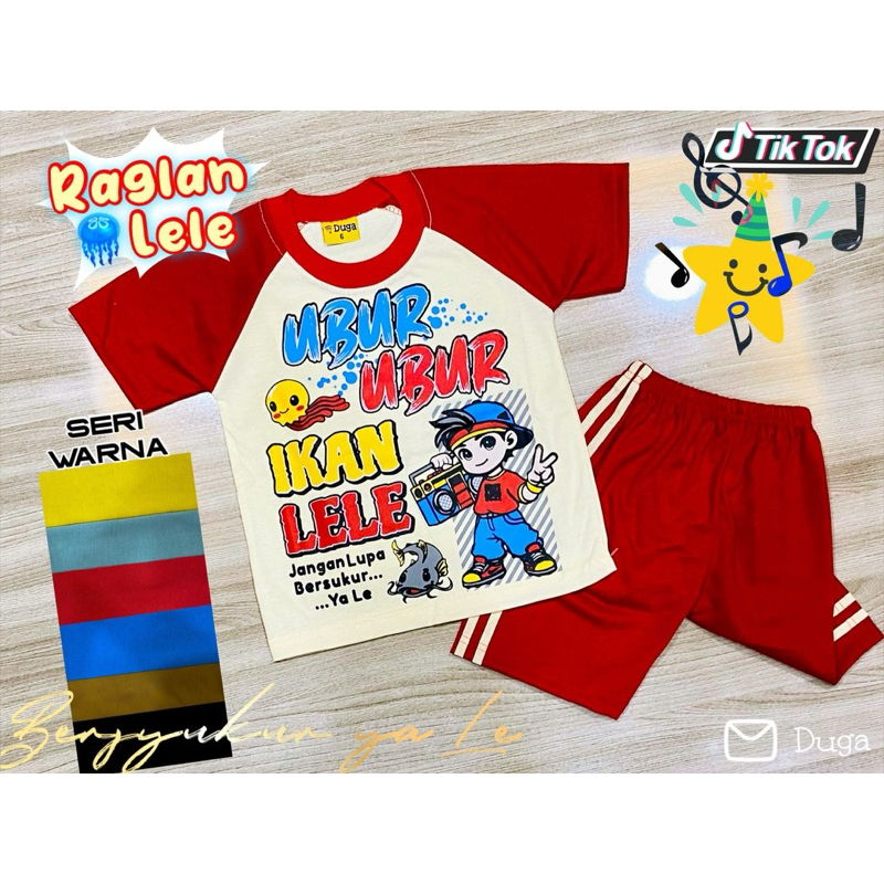 (TERMURAH COD GRATIS ONGKIR)SETELAN ANAK DUGA VIRAL UBUR UBUR IKAN LELE,EXCAVATOR,DINO,TAYO,BOBOIBOY