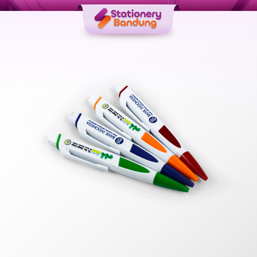 

Ballpoint Gepeng Custom Logo Nama Souvenir Acara Kantor Seminar Premium Dll