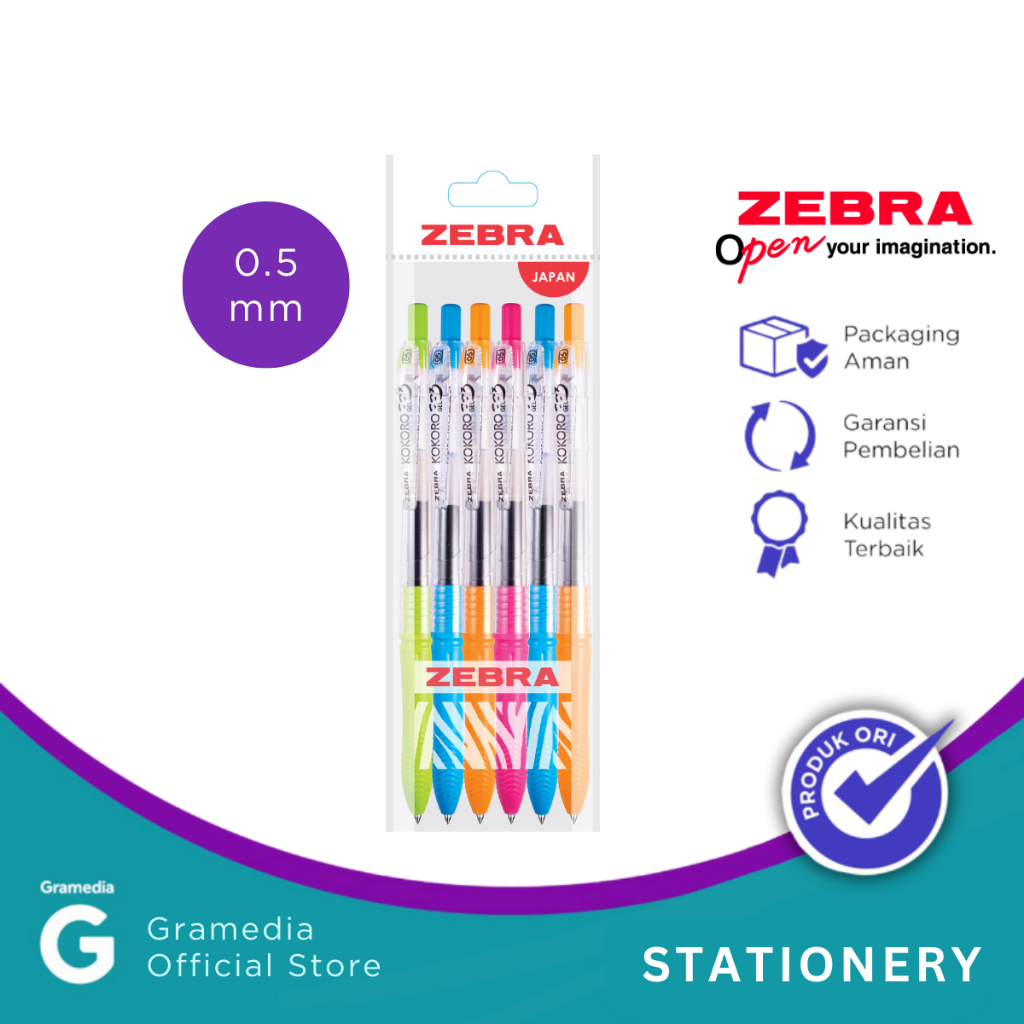 

Zebra - Pulpen Kokoro Sweet Gel Colored Barrel 6 Pcs