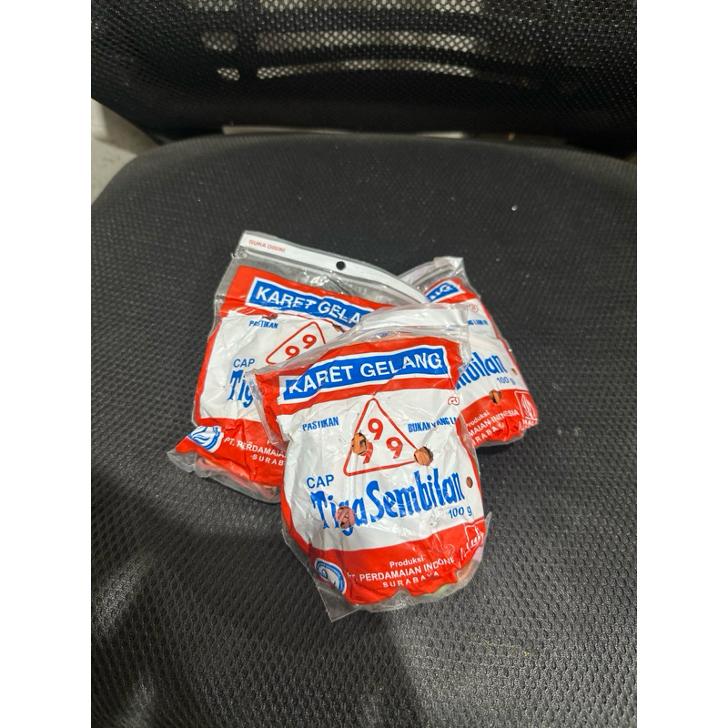

KARET GELANG MENTAH MURAH 100 GRAM CAP TIGA SEMBILAN 999