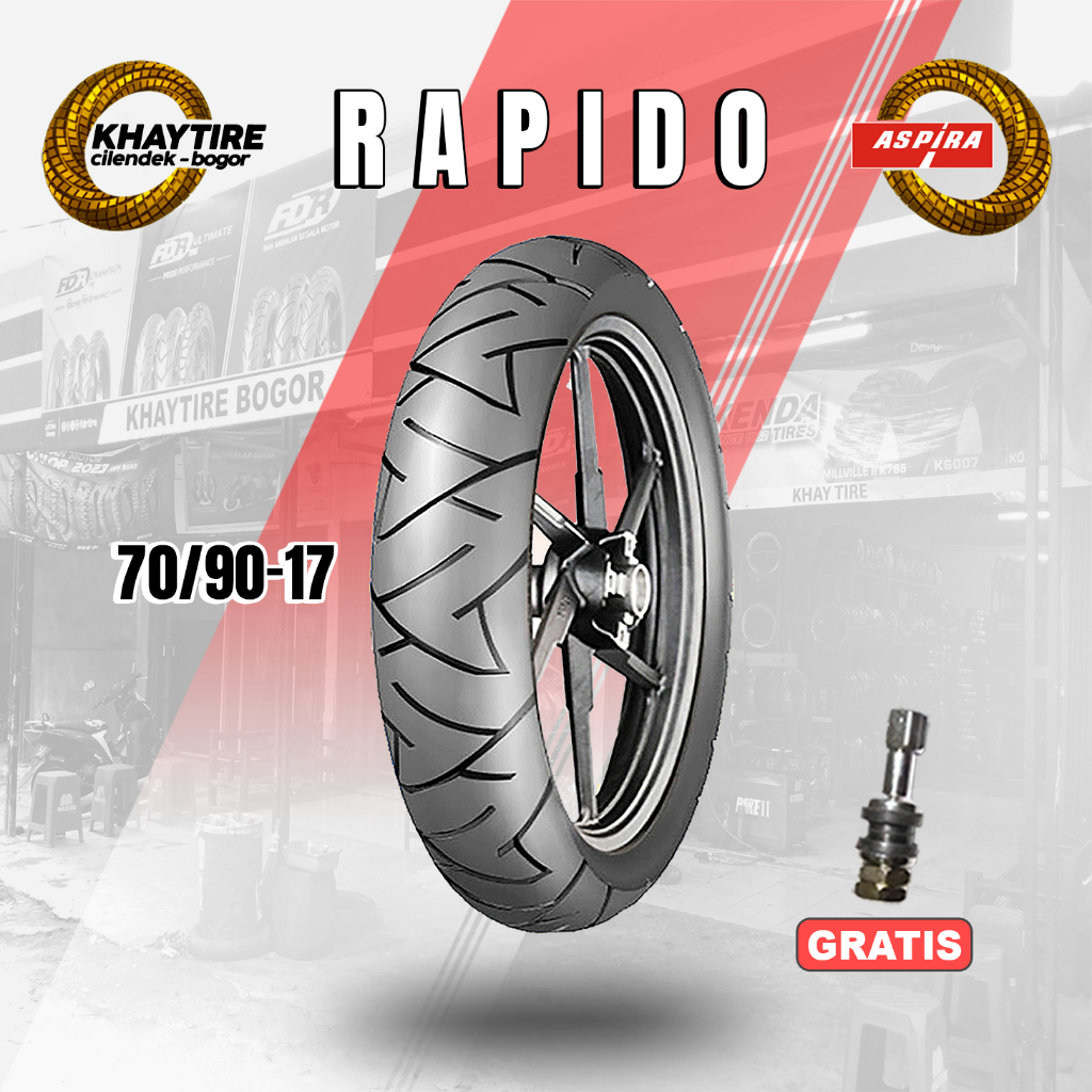 Sepasang/Satuan Ban Motor ASPIRA MAXIO RAPIDO Ring 17 Tubeless