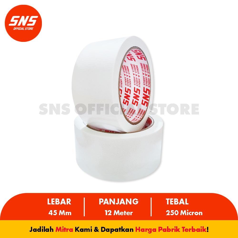 

Lakban Kain Putih / Cloth Tape 2 Inch x 12 Meter SNS (Sticky N Strong)
