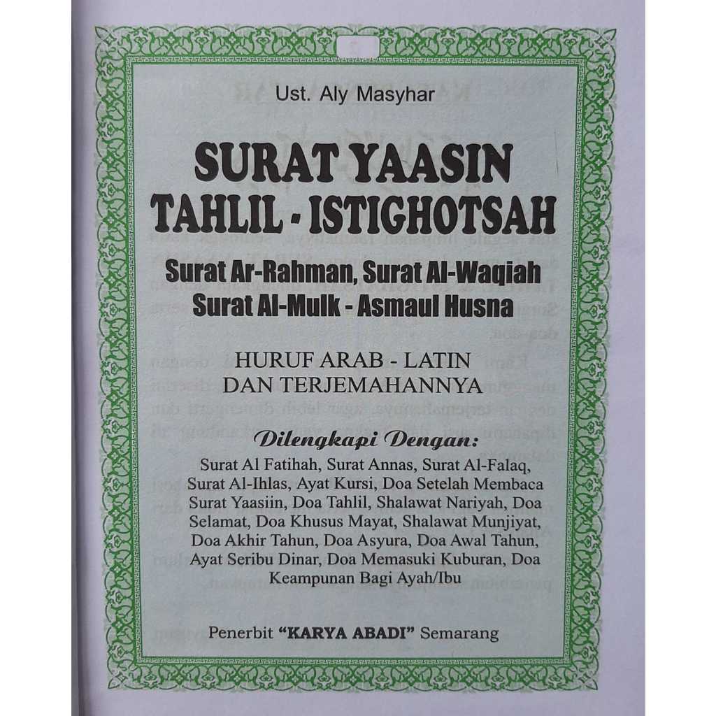 BUKU YASIN ISI 144 HAL HIJAU