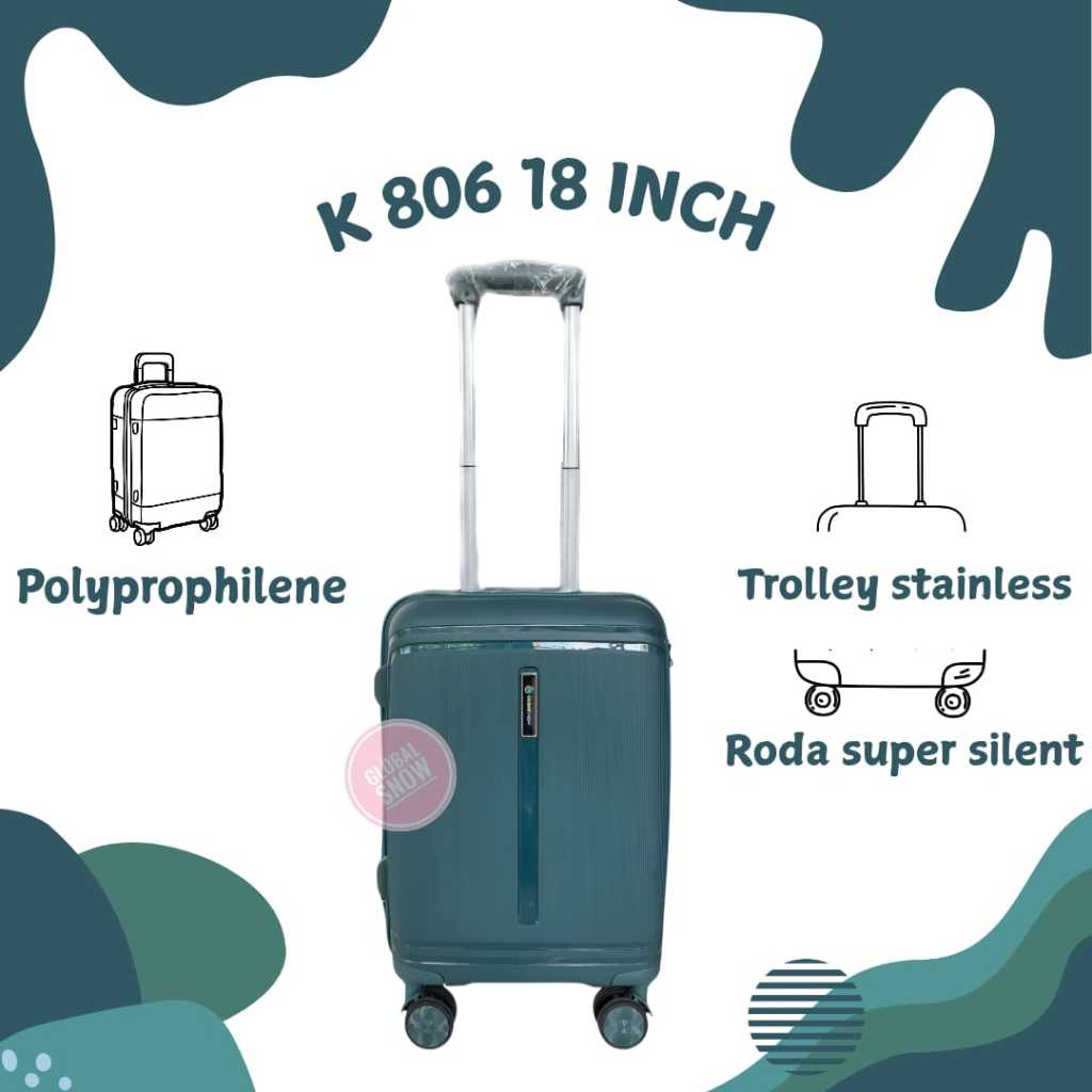 *MODEL BARU* Koper ANTI PECAH PP 18 Inch - 806  Ik_lan 88 KABIN /KOPER 18INCH TAHAN BANTING/KOPER KA