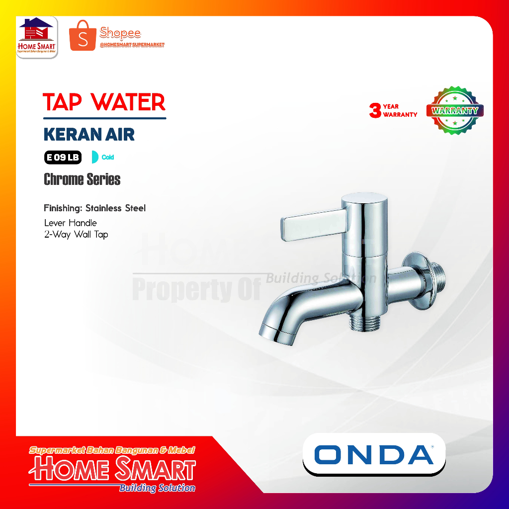 ONDA E 09 LB Kran Cabang / Kran Air 2 CABANG 1/2" Inch