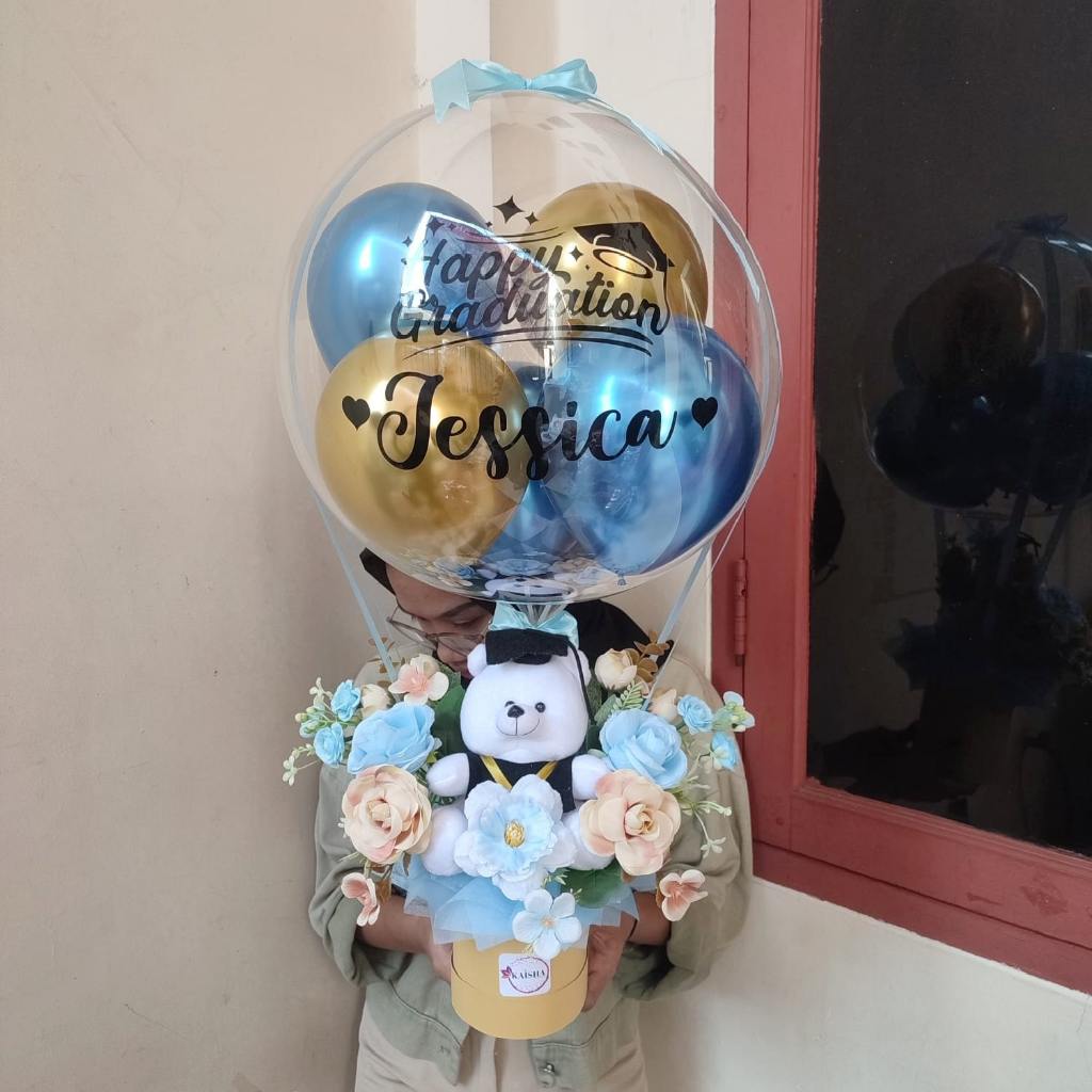 Buket balon bucket balon boneka wisuda kado wisuda kaisha.ms