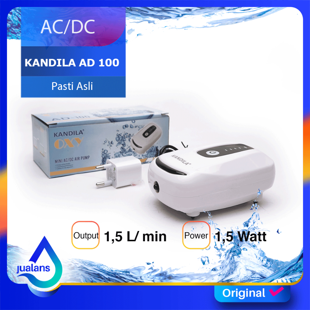 KANDILA AERATOR ACDC OXY AD 100 1 Lubang Pompa Udara Aquarium Kolam Emergency