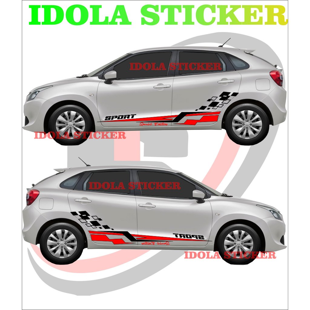 Stiker Mobil Sedan Vios Corolla Mugen City Accord Baleno Lancer KEREN TERLARIS