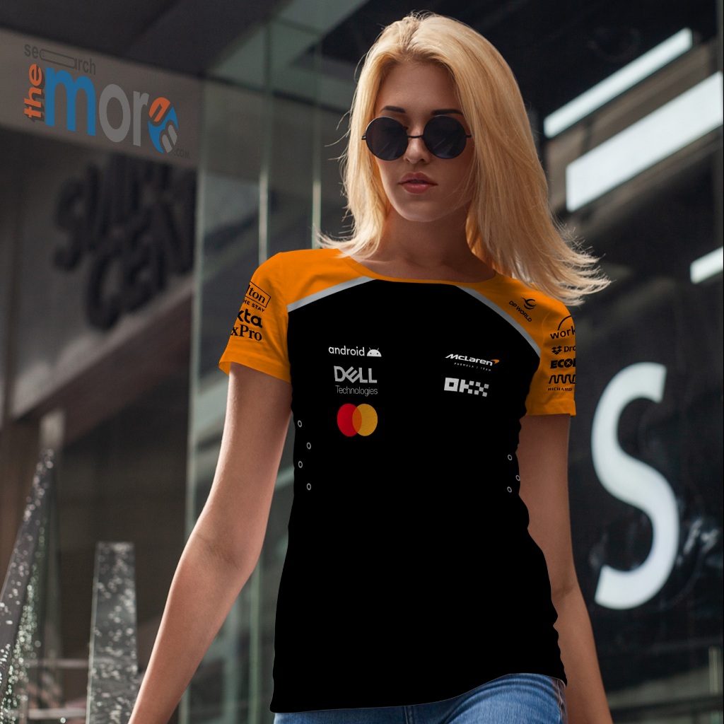 SAGALA - Kaos Baju Tshirt JERSEY F1 MCLAREN HITAM 2025 Wanita Dewasa Lengan Pendek|Printing Sublime