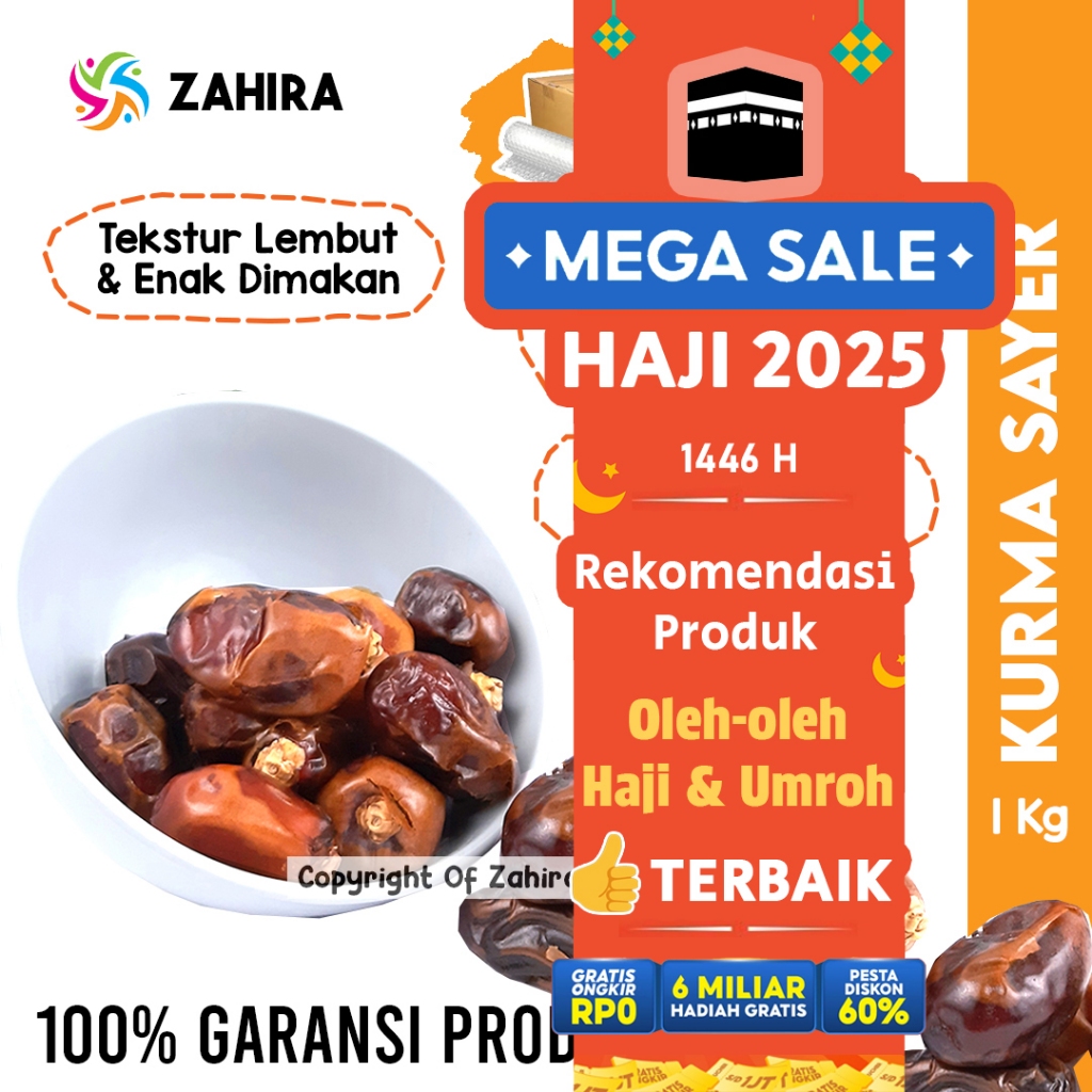 

Kurma Al Saad SAYER 1KG Premium Gold Emirate Manis Legit Madu Untuk Nabeez Buka Puasa Sukari Mesir