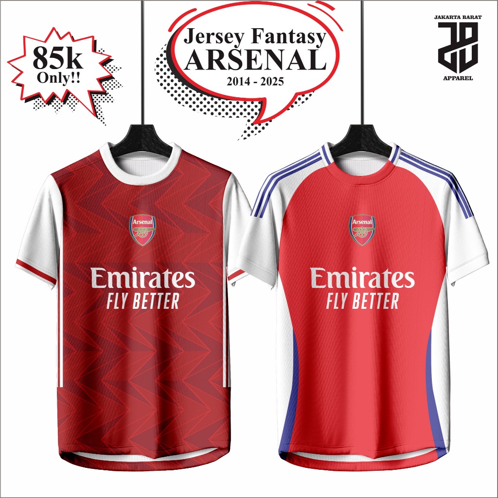 Kaos Baju Jersey Fantasy ARSENAL GOONERS 2014 - 2025 Grade ori Dewasa anak pria wanita