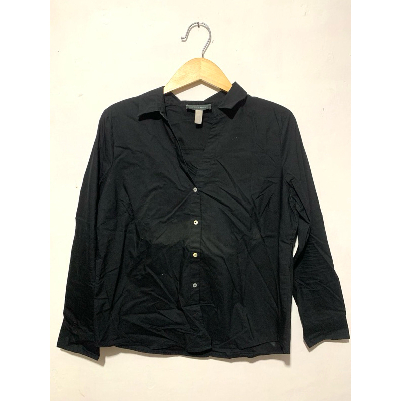 PRELOVED KEMEJA UNPEU FEMME HITAM SIZE XL