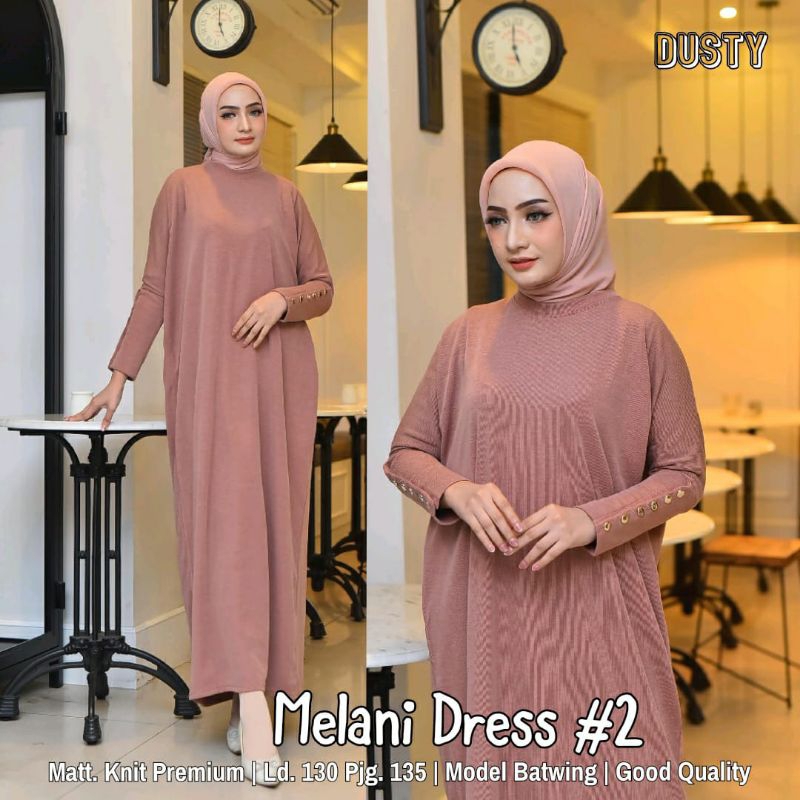JUMBO LD 130 cm MELANI GAMIS WANITA BAHAN  KNIT RAJUT
