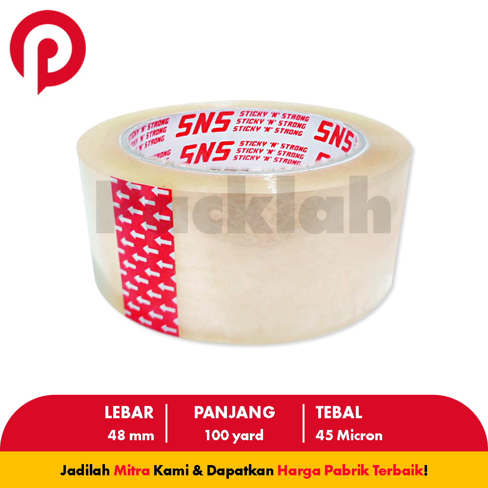 

Lakban Bening / Coklat 2 Inch (48 mm) x 100 Yard SNS PackLah