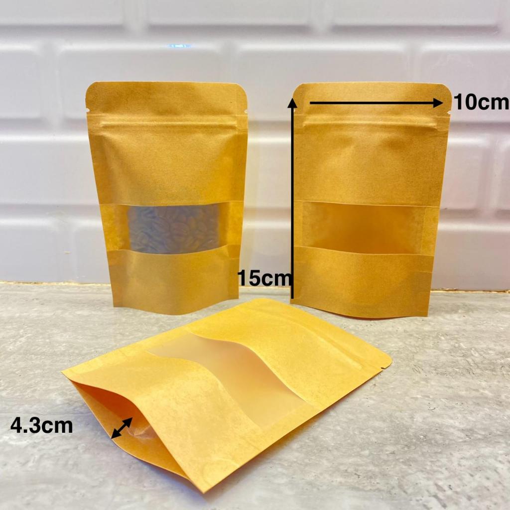 50LEMBAR STANDING POUCH KRAFT / KRAFT PAPER / ZIPLOCK KRAFT / ZIPLOCK KRAFT PAPER