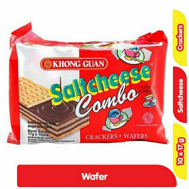 

Khong Guan Saltcheese Combo Crackers + Wafer 10 x 17g