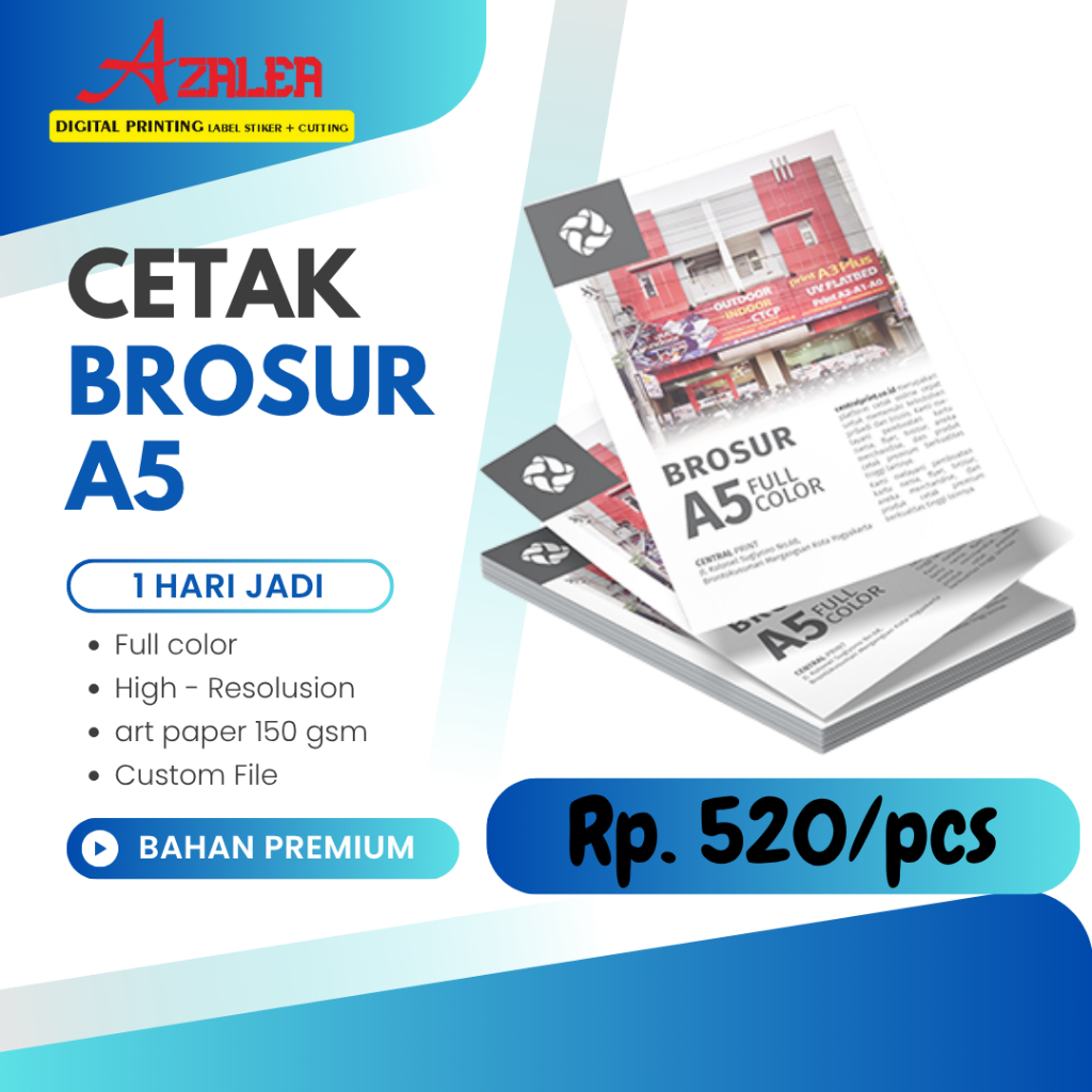 CETAK BROSUR A5 TERMURAH || CUSTOM BROSUR A5 || CETAK FLYER A5 / BROSUR 1 RIM / DEPOK