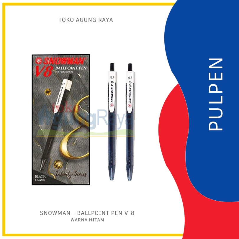 

PEN BALLPOINT V-8 0,7 MM SNOWMAN