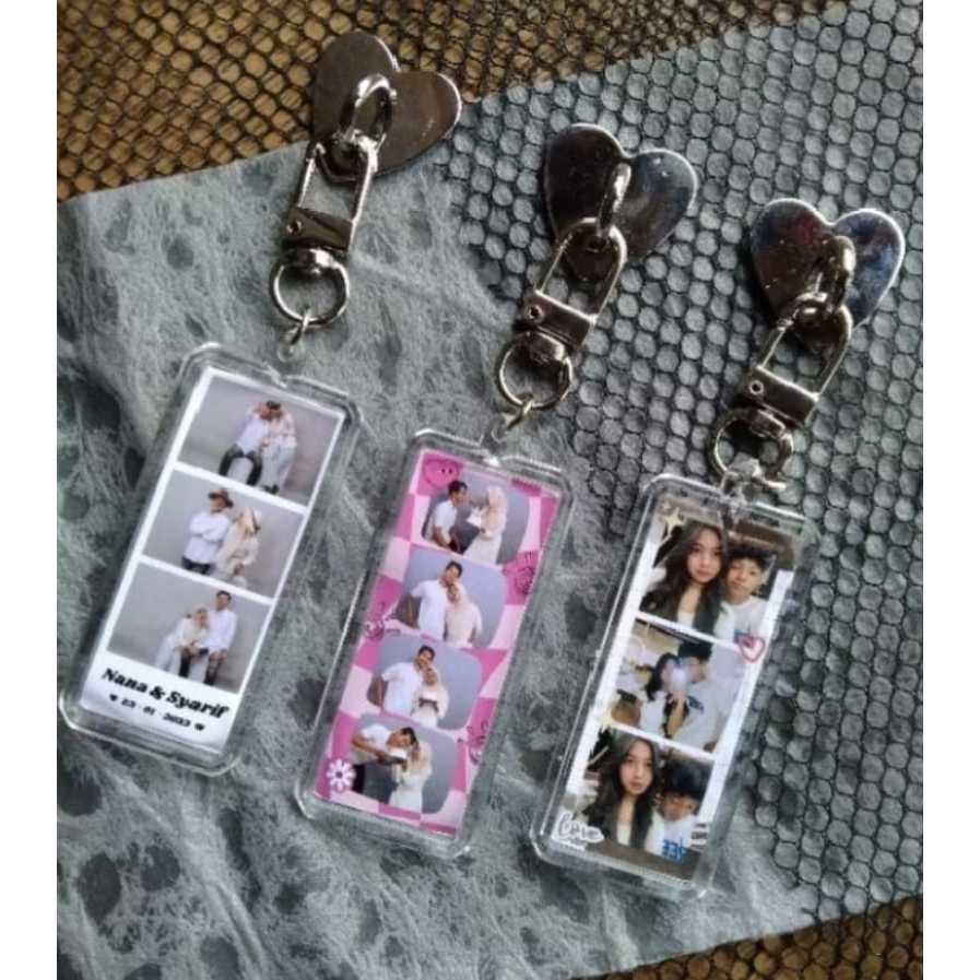 Photostrip Keychain Custom / Keychain Couple / Photostrip Custom / Hook Softcase+Keychain