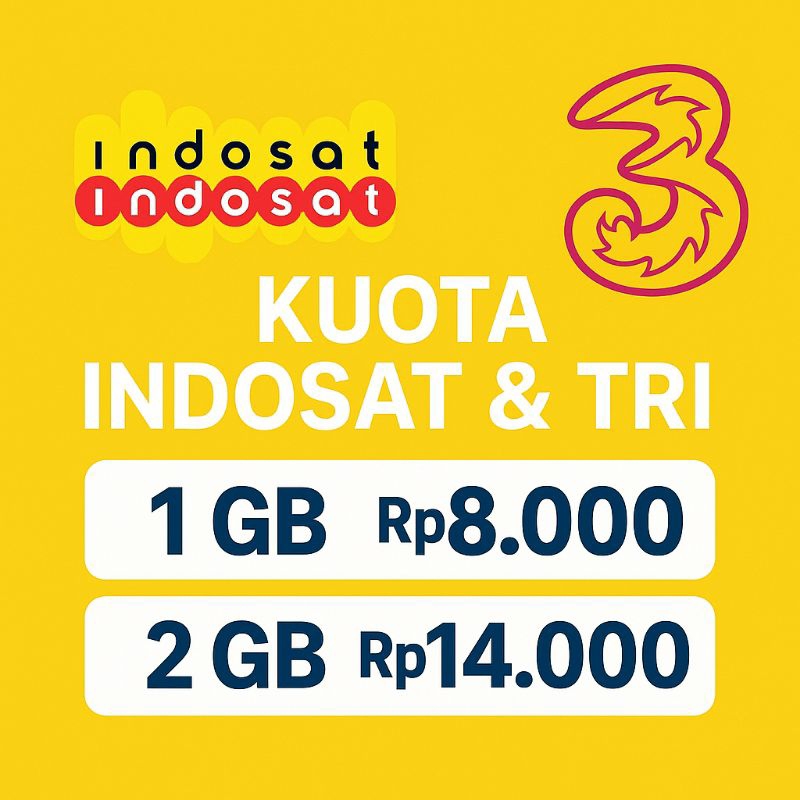 Kouta Indosat & Tri Murah 28 hari