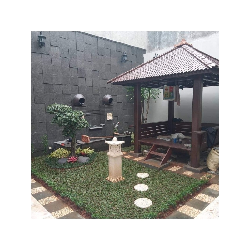 pembuatan taman + kolam + gazebo