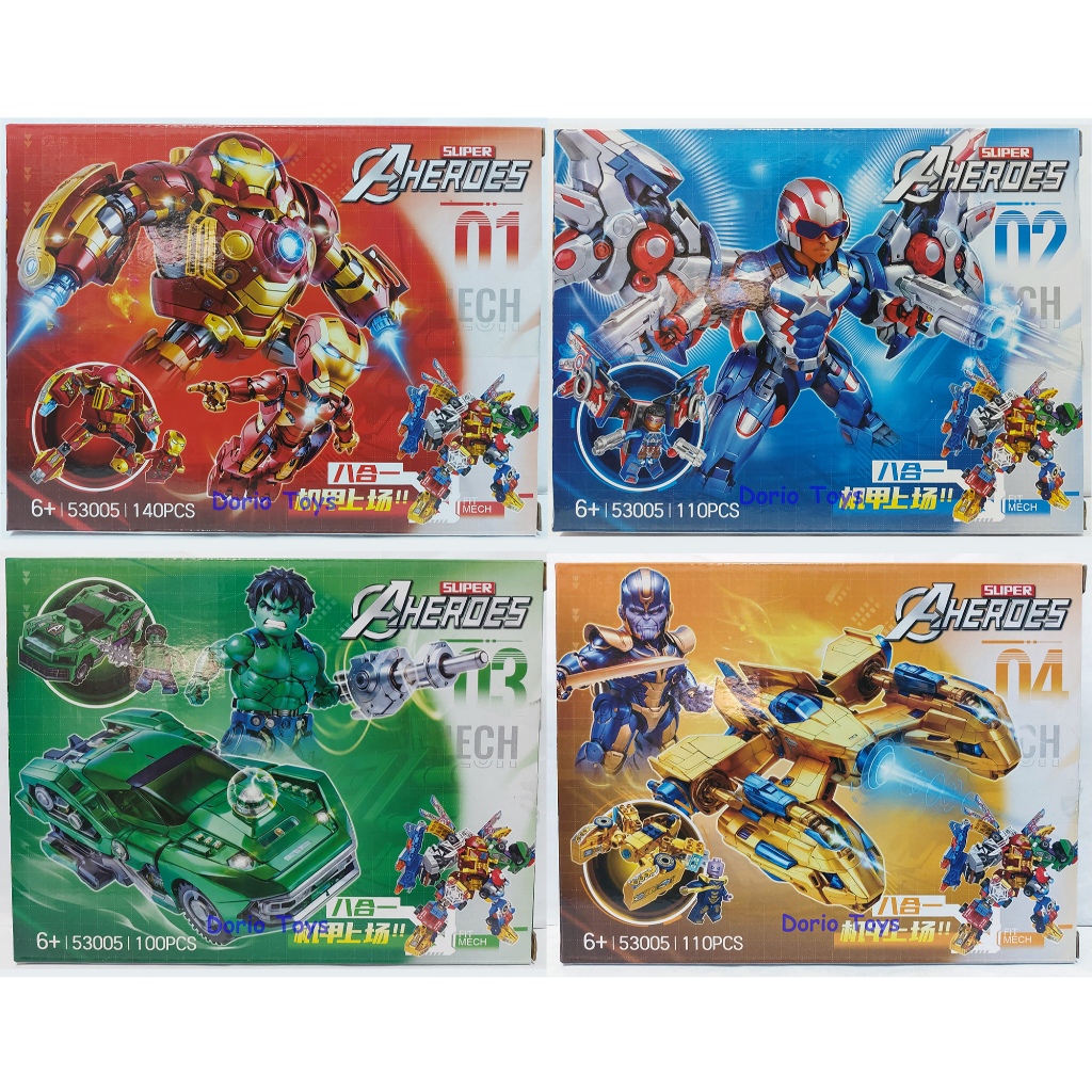 Mainan Superhero Rakitan 8in1 – Robot & Mobil Transform