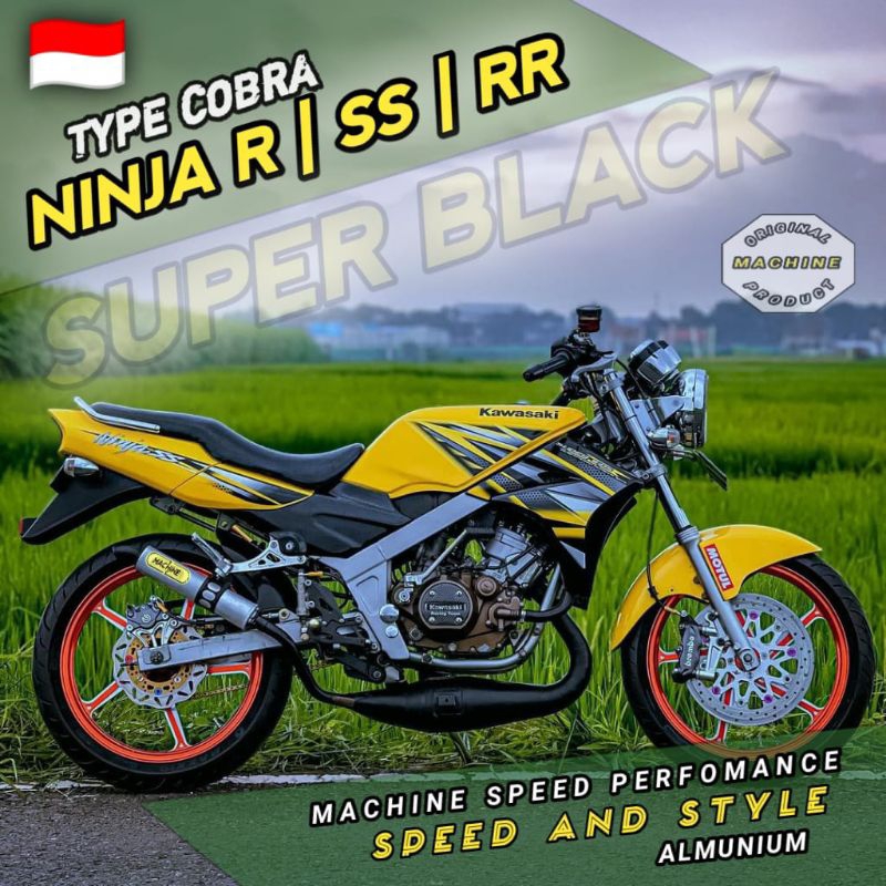 KNALPOT NINJA R SS RR COBRA MEDIUM BLACK SERIES ORIGINAL MACHINE BUKAN RS1 RTX CMS