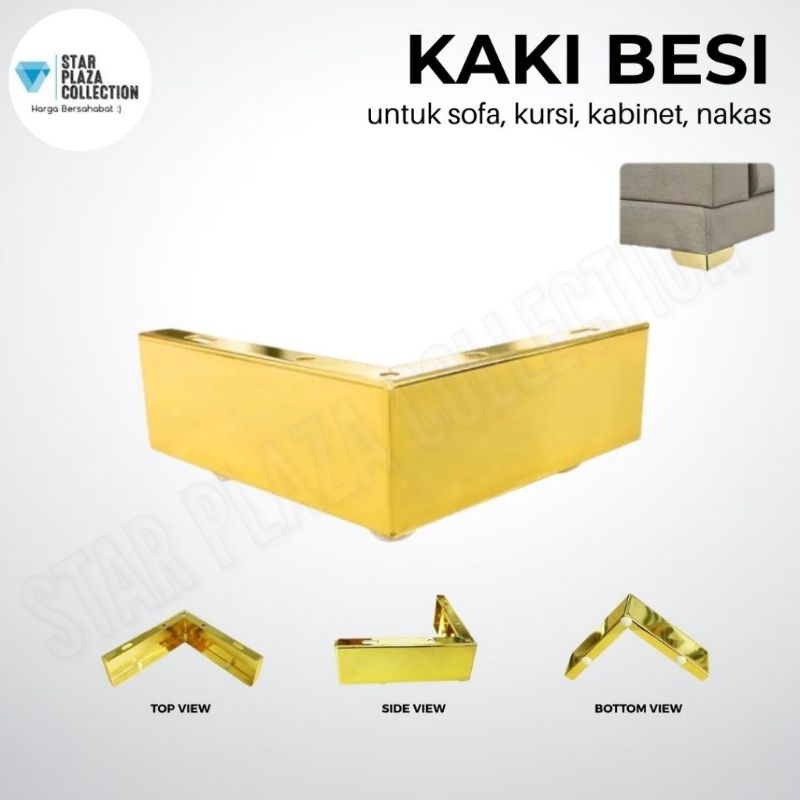 Kaki Sofa Gold Model L Besar / Kaki Sofa Emas Siku L Besar / Kaki Kursi / Sofa Leg Besi Model Siku L