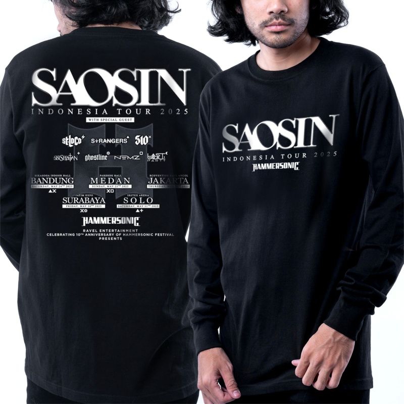 Saosin - Konser Saosin Indonesia Tour 2025 - Kaos Saosin - Long shirt - akugila store