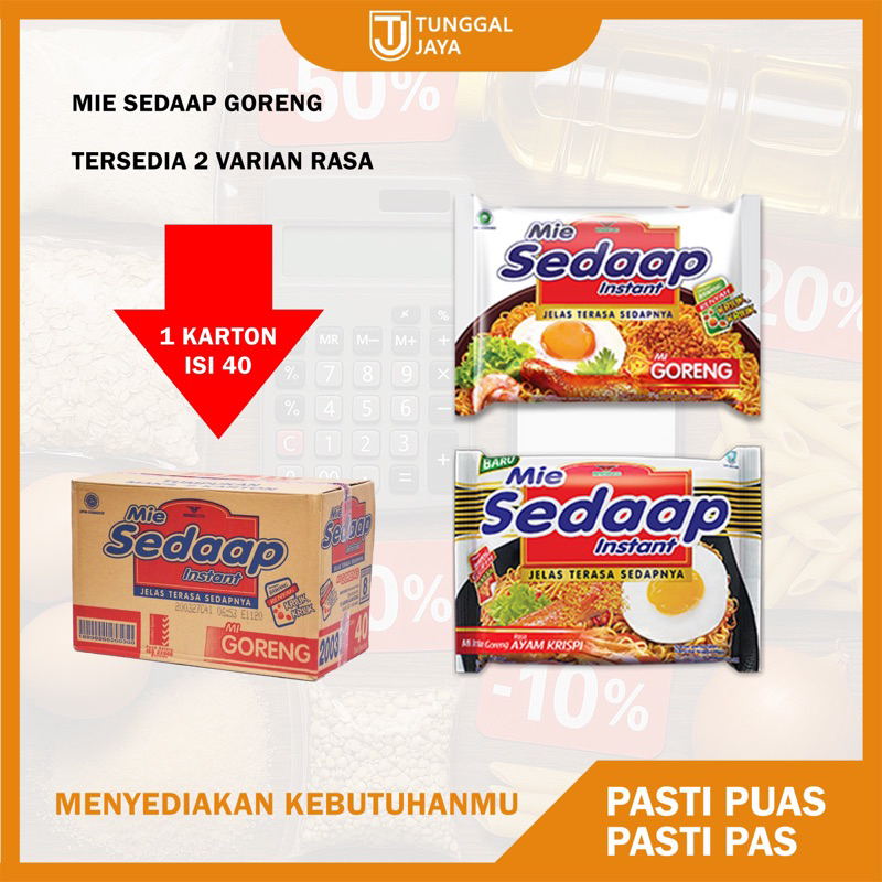 

MIE SEDAAP GORENG VARIAN/ISI 40 PCS/1 DUS
