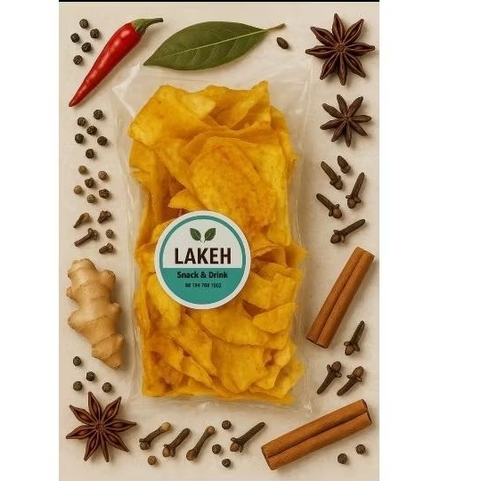 

keripik Talas bumbu kuning gurih/karupuak keladi kuning LAKEH