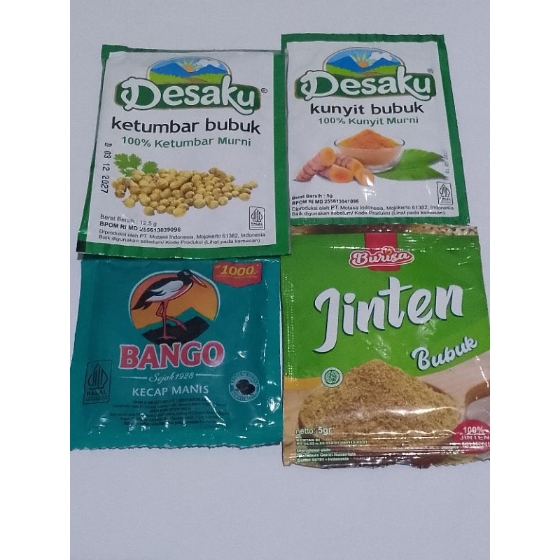 

Kecap Bango+Kunyit Bubuk+Ketumbar Bubuk+Jinten bubuk 5 gram Paket 3R (TRB96)