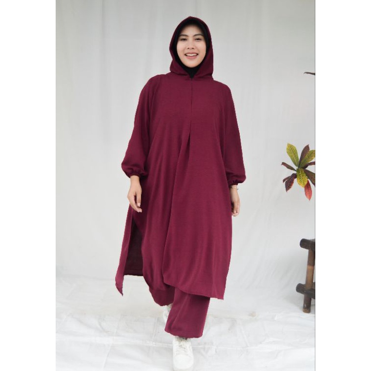 KODE X88Z Aleyyah Abaya Tunik One Set Hoodie Sporty Hijab Setelan Abaya Wanita Muslimah Dewasa Terba