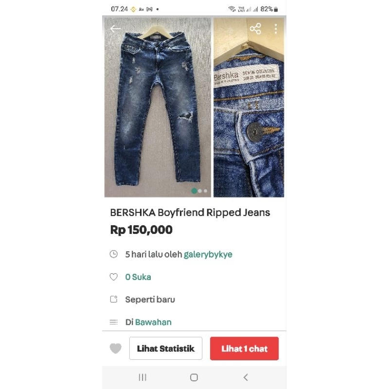 Bershka Boyfried ripped jeans