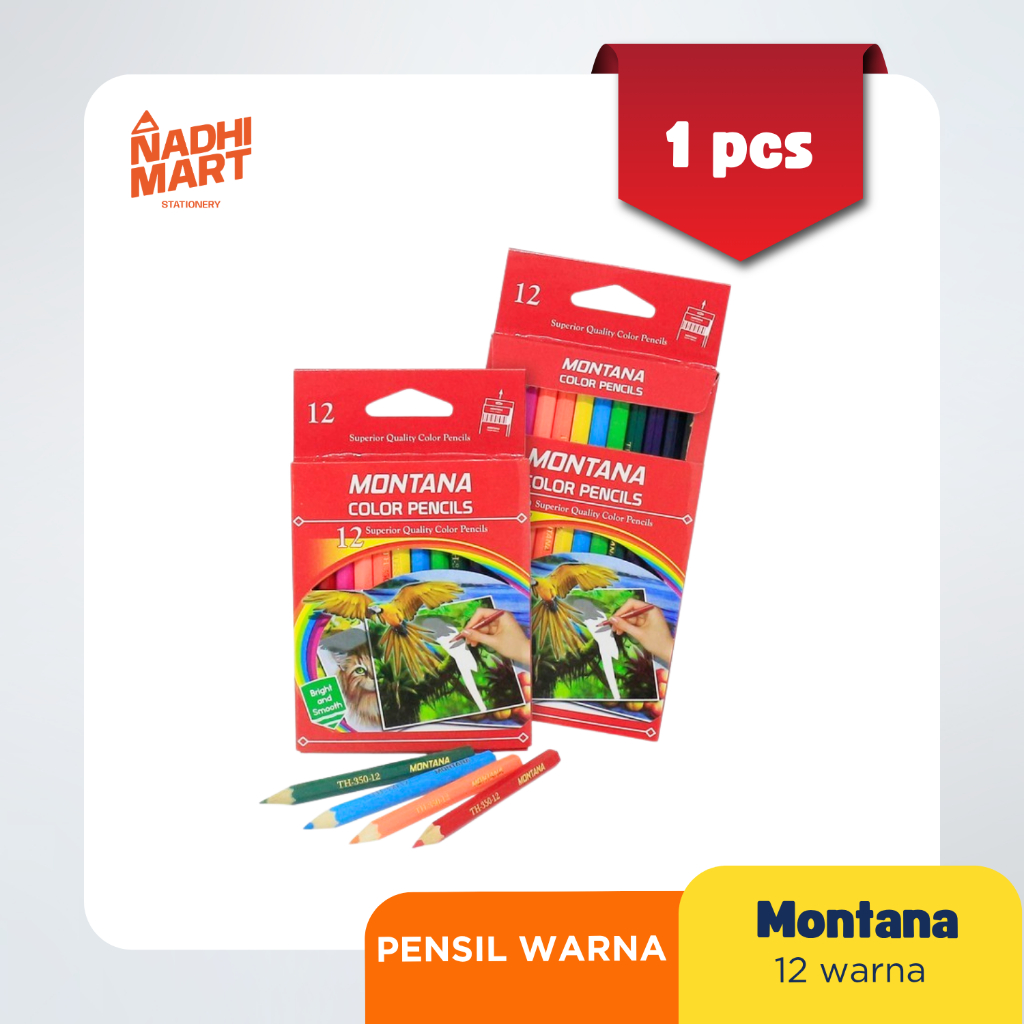 

MONTANA PENSIL WARNA 12 WARNA PANJANG TH-750 / PENSIL WARNA LENGKAP / ALAT MENGGAMBAR / PW MONTANAN 12PJ TH-350
