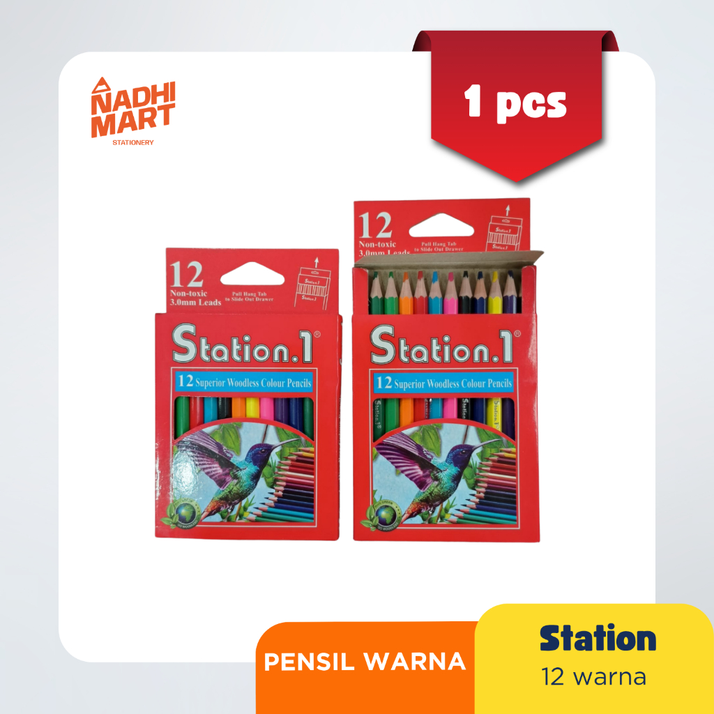 

STATION PENSIL WARNA 12 PENDEK / PENSIL WARNA ANAK / PENSIL WARNA MURAH / PW STATION.1 12PD (12/480)
