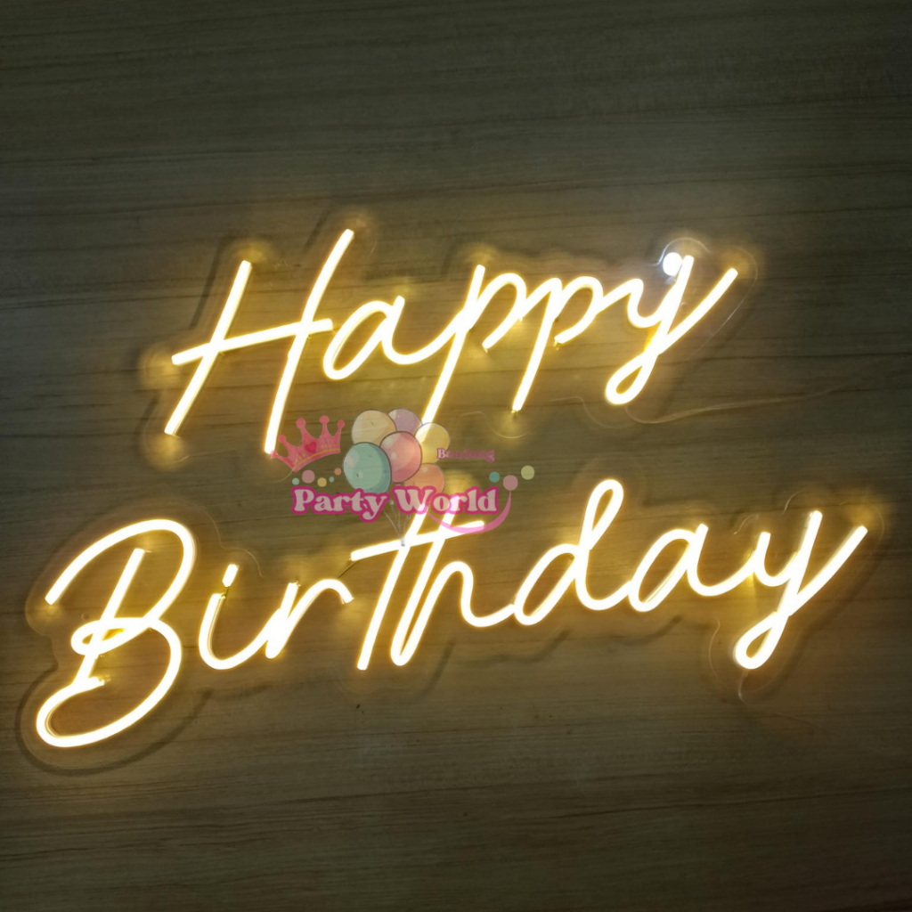 Lampu Custom Neon Flex / Lampu Happy Birthday Neon Flex